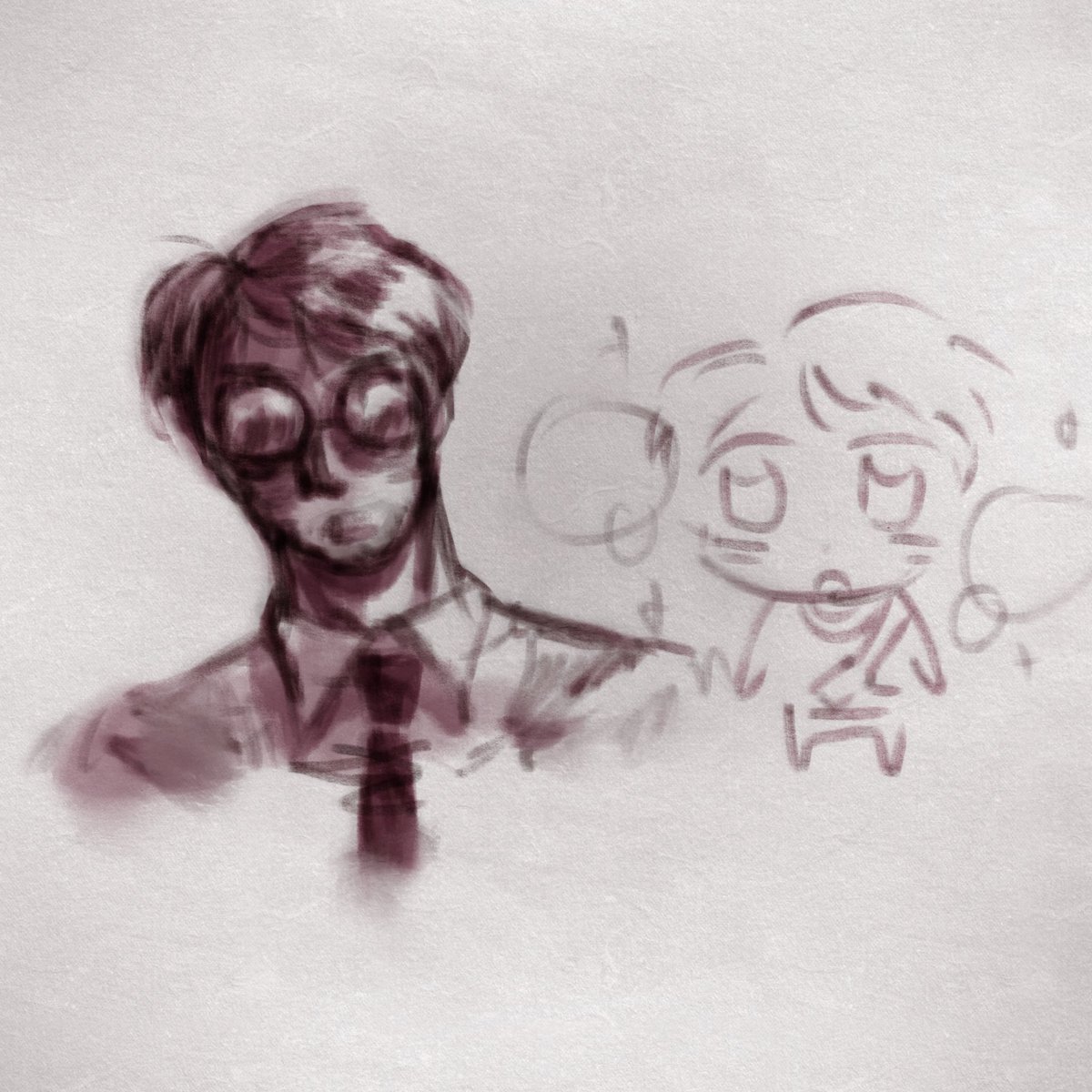 bpdexter_'s tweet photo. I used to draw when I was a boy but since I grew up and joined the hotline, and then the Bureau after that- I lost the time.. It doesn’t work as well to calm me much lately. Still, I wanted to draw drawing Matt. (and me) https://t.co/wlzlcva1FS
