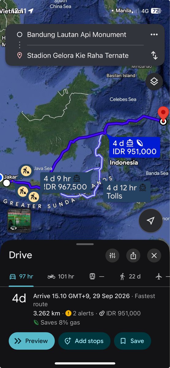 bijoyooo's tweet photo. @ciptaningh @bandungfootball Ti barcelona ka madrid teh jarak na paling mentok bandung - jawa tengah. Sa jauh-jauh na UCL ge paling bandung - surabaya. Ayeuna cek ku didinya ti bandung ka Stadion Kie Raha jarak na sakumaha bahlul https://t.co/54hE23N333