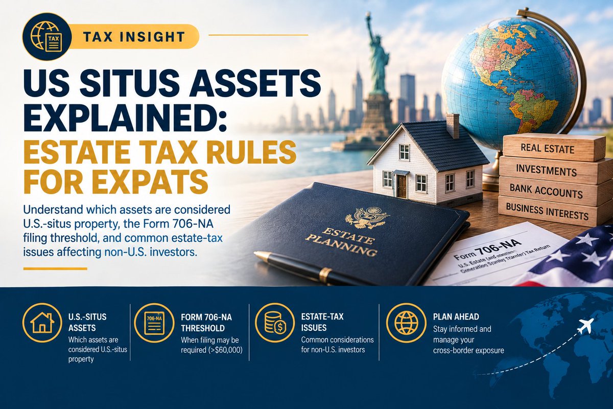 APtaxHK's tweet photo. 🏛️ Own U.S. assets as a non-U.S. investor?

U.S.-situs assets can create estate-tax considerations. For some nonresident, noncitizen estates, Form 706-NA is required when U.S.-situated assets exceed $60,000.

Plan ahead.

https://t.co/jeSwdgFXBe
#EstateTax #InternationalTax https://t.co/e6ypgGPS05