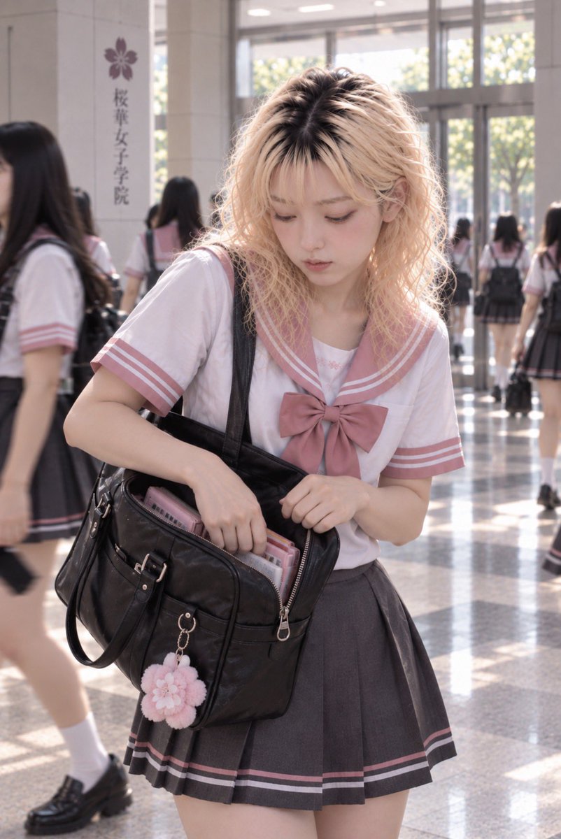 SAI_Kmi's tweet photo. 何か忘れてる気がするんだけど……なんだっけ？🤔
全然思い出せない🙄

宿題とかあったっけ？
……いやいや、たぶん全部大丈夫っ！
よし、行こ〜っと https://t.co/zJNu2ruD4W