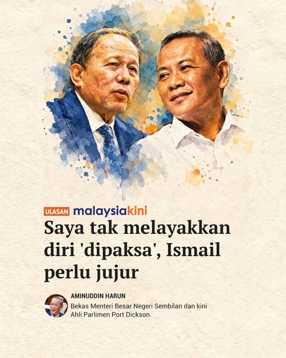 mkini_bm's tweet photo. Dalam keadaan terdapat persoalan seperti itu, saya mengambil pendirian berdasarkan nasihat undang-undang yang betul bahawa seorang menteri besar tidak sepatutnya meletakkan tandatangannya pada sebuah dokumen yang mempunyai implikasi begitu besar terhadap institusi raja selagi persoalan mengenai proses dan kesahihannya belum benar-benar jelas.

Ini pendirian saya dan alhamdulillah hari ini pendirian ini kekal. Saya tidak melayakkan diri saya sebagai “dipaksa”.

Selepas saya tidak menandatangani dokumen tersebut, pihak yang sama kemudiannya mendakwa bahawa Ismail – selepas menjadi menteri besar – telah menandatangani dokumen proklamasi berkenaan pada 3 Ogos lalu.

Baca selanjutnya: https://t.co/S4Ecr096dZ