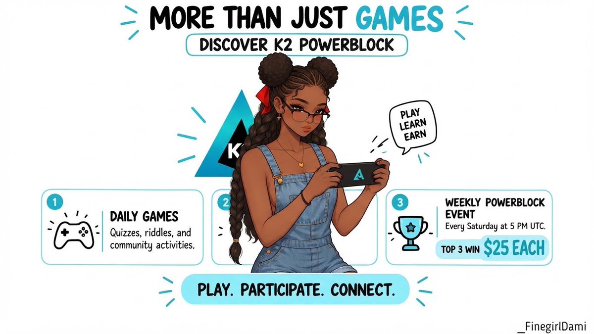 web3_toria's tweet photo. Not every crypto community actually rewards you for being active.

@K2PowerBlock has been doing exactly that for a while now.

Last week, my friend @finegirldami walked away with $25 from Games Night.

And tomorrow, 3 more active community members get the chance to do the same.

$75 prize pool.
$25 each for 3 winners.

But here’s the part I think people overlook:

K2 isn’t just dropping prizes randomly.

They run games and activities throughout the week, and being an active member of the community actually matters.

So if you’re already part of K2, don’t sleep on tomorrow’s Games Night.

And if you’re not in the community yet… what are you waiting for? 👀

🗓️ Friday
⏰ 5 PM UTC / 6 PM WAT
💰 $75 prize pool

Come play. You might just leave with $25.

Telegram link in the comments.