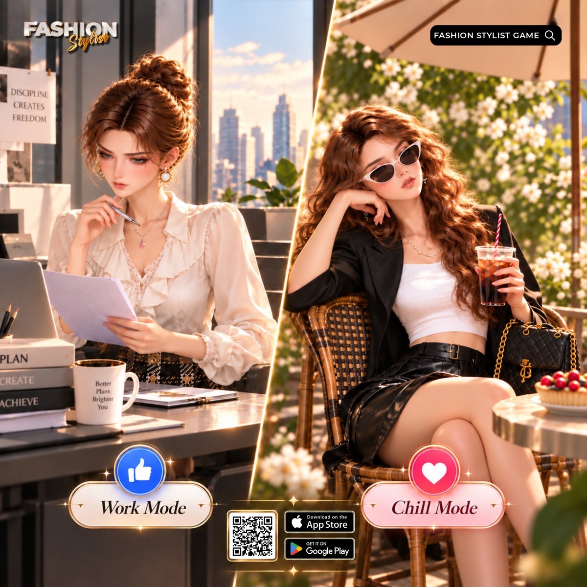 PionStudioGames's tweet photo. How’s your day going? Work or Chill? 💻☕Dress for both in Fashion Stylist: https://t.co/Hgl97MmQCd
#FashionStylist #FashionShow #FashionStar #FashionGlow #FashionStylistGame #DailyMood #WorkMood #ChillMood #WorkLifeBalance #OfficeStyle #CasualStyle #EverydayFashion #OOTD #OutfitInspo #StyleInspo #FashionInspo #DressUpGame #FashionGame #CreateYourStyle #PionGames