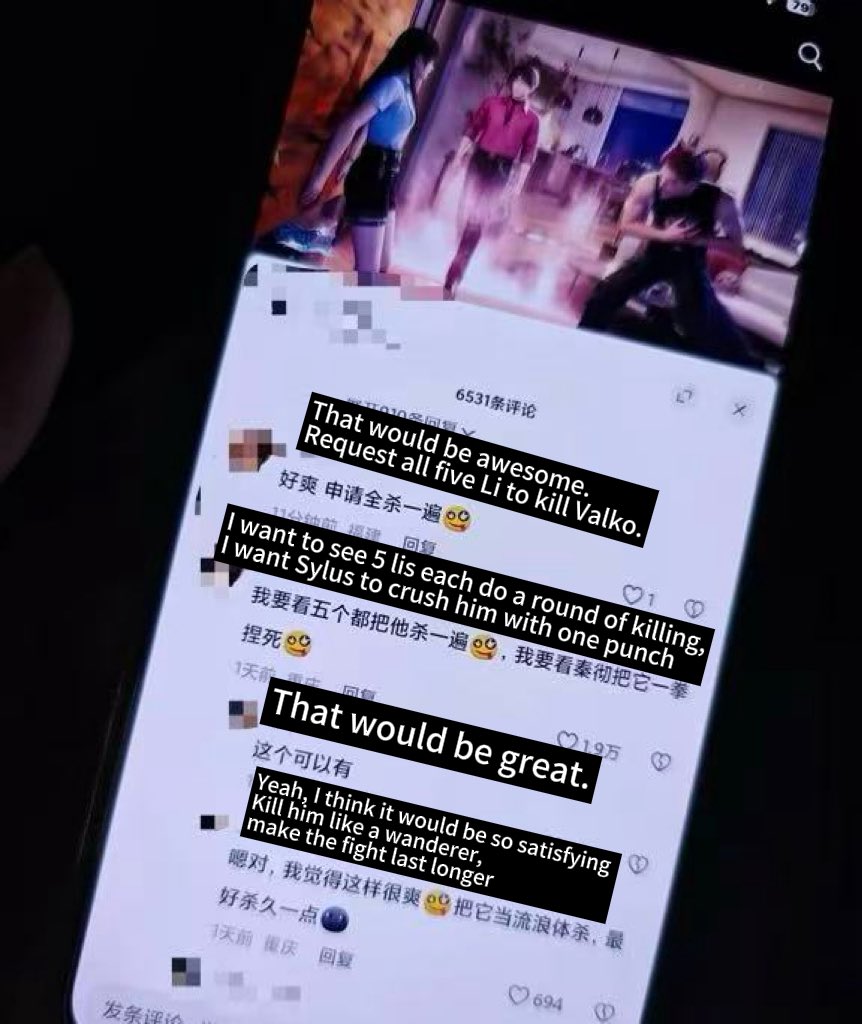 qafuuvvii's tweet photo. 你说部分狼推为什么这么激进？我就不截那些荡妇羞辱的词了，6月底看CN社区LaDS的相关视频推荐，基本全是诋毁VALKO的和辱骂喜欢VALKO的玩家。该视频是一个玩家用AI生成男主杀VALKO的视频，有一条评论是“我要看5个男主都把敖尹杀一遍”获得1.9w赞

#NoValkoNoInfold https://t.co/rahxpB8pLQ