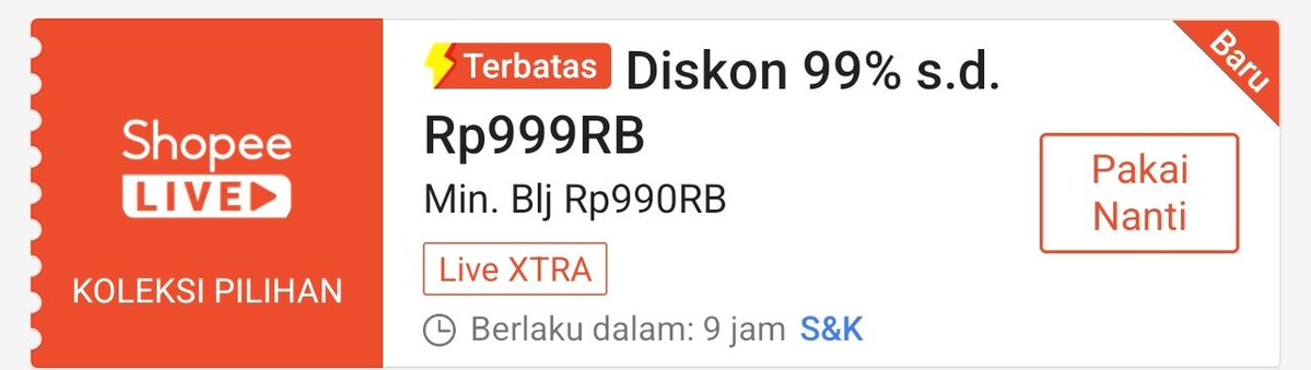 kimmyexp's tweet photo. TIPS WAR DISKON LIVE 99% 999RB 
(sistem tanpa claim👺)

📍minbel 990RB (bisa gabung bbrpa toko)
✅ALL PRODUK BERLOGO LIVE XTRA

cara war: 

Notes: ni hari ini beda kaya 9.9 kemaren... nanti gaperlu claim, alias sekarang udh dpt vocnya di sini 👇🏻
https://t.co/DNran9cDNS 
(semua ada, klo gaada berarti sakit)

1️⃣sebelum war WAJIB udah siapin barang yg bener, cari barang yg km pengen..... tips cari barang👇🏻

‼️misal mau my konos > cek tokonya> masuk live/cek produk biasanya ada creator yg ngelive

⚠️cek keranjang pastiin ada label LIVE XTRA > masukin ke keranjang pastiin ada tulisan SHOPEELIVE kaya di pict 👇🏻 

🙋🏻‍♀️kenapa di live ada tanda XTRA, pas ke keranjang gaada tulisan ShopeeLive? WAJIB IKUTIN TIPS INI 👇🏻
https://t.co/mRBHPRkOYj

2️⃣tutor war: 
IOS/Andro bisa stay halaman cekout kaya record ini👇🏻
https://t.co/osvKhMAsiv
tinggal nunggu jamnya aja

shopeelite bisa stay keranjang kaya record ini👇🏻
https://t.co/oy5ZTye9by

intinya barang harus betul ada XTRA & tulisan shopeelive di keranjang, klo gaada ga nyantol 

beberapa brand gede yg bisa 👇🏻
(ini baru dikit yg ku tau aslinya banyakk bgt)

GRAMEDIA https://t.co/9wHLsuq02z
CRSL https://t.co/ccVl4S4TmC
MERCHE https://t.co/3GIeEv9nvX
MIYAKO https://t.co/zj5Z4hTAw7
MYKONOS https://t.co/gawUYHKsFQ
REMINGTON https://t.co/CouXL0dDzk
WARDAH,EMINA,MAKEOVER, SKIN1004, ANKER, BASEUS, EIGER, FANTECH, ECINO, GOOJODOQ, HALODOC, Adidas Official, PUMA, Anlene, GeoffMax, YOU, MINISO, Sportstation Official, LockNLock, Cetaphil, dll banyak bgttttt... star seller juga yg jual beras dll gitu banyak asal rajin nyari