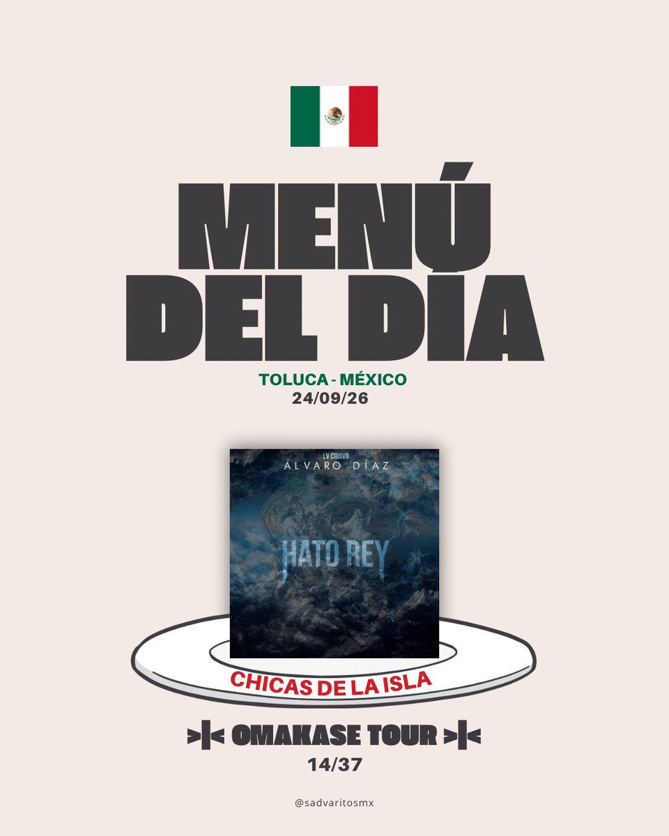 sadvaritosmx's tweet photo. MENÚ DEL DÍA: CHICAS DE LA ISLA (Toluca) 🇲🇽
#OmakaseTour >|< 
14/37 https://t.co/TyGhJk4f0p