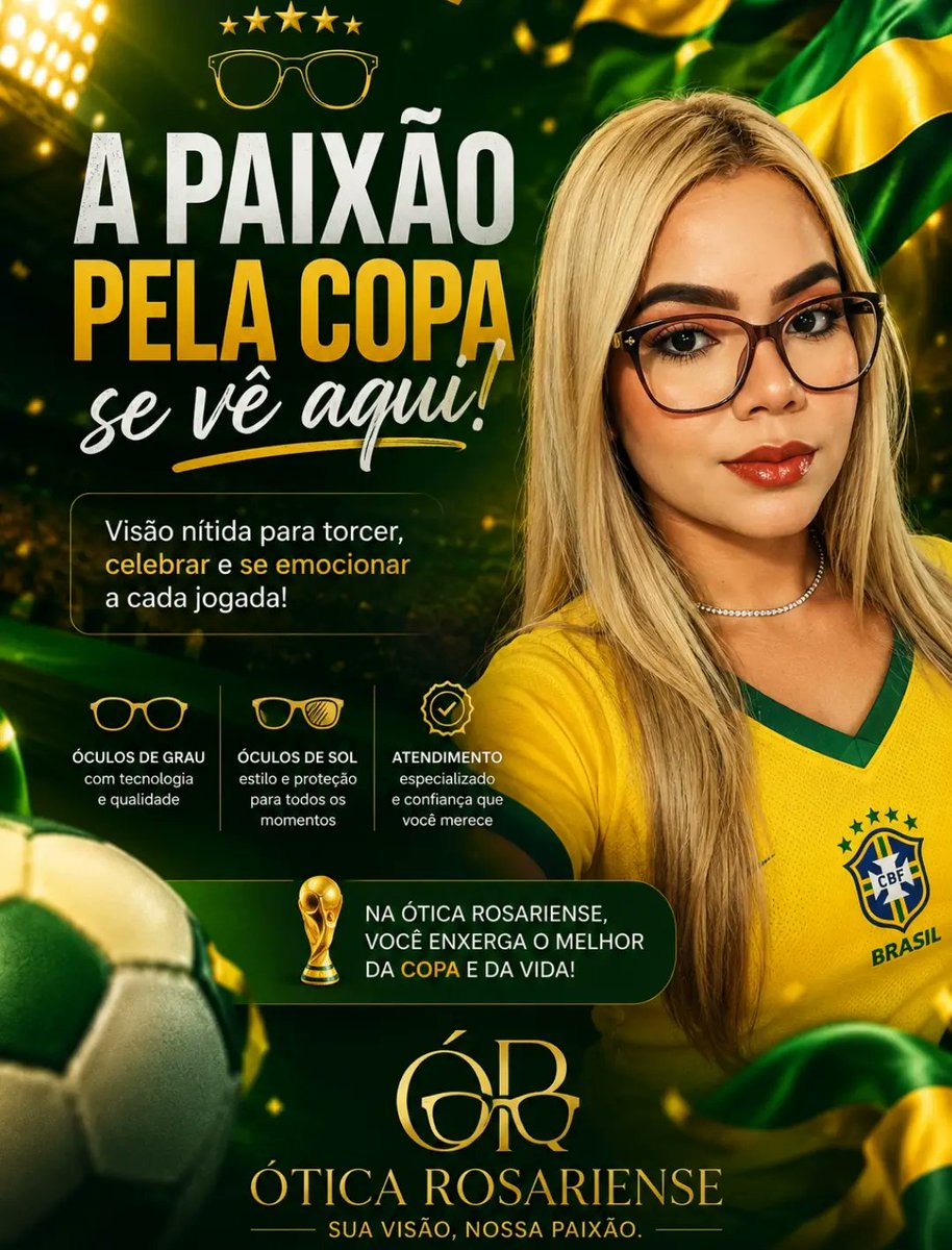 MinervaNorrei's tweet photo. Faça sua consulta de vista e não perca nenhum lance da Copa! Neste sábado, atendimento das 7h às 12h. Torça pelo Brasil! https://t.co/svyOnEbodE