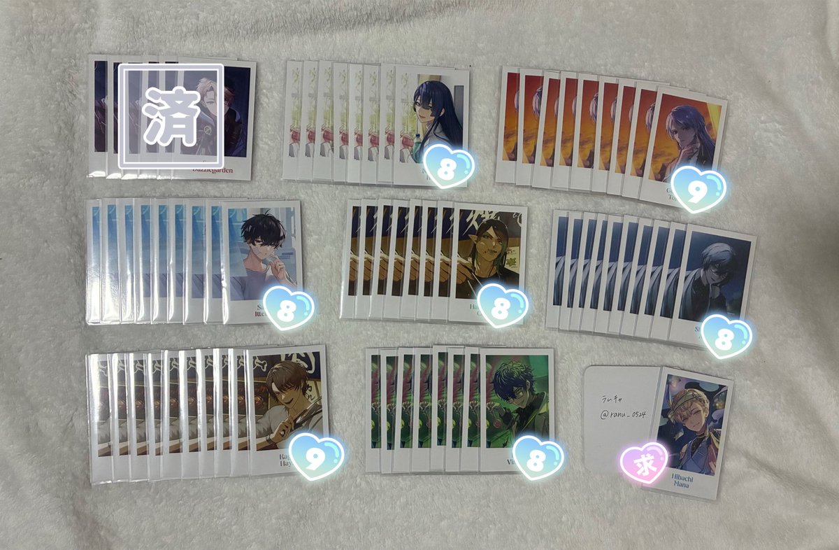 ranu_0524's tweet photo. ︎✦︎{ 交換 }︎✦︎
にじさんじ メモリアルグッズ ランダムチェキ風カード Aグループ

譲：画像の方

激求：IDの方 or 定価+送料
※ 3枚以上の方から送料 無とさせ���頂きます

郵送📮のみとさせて頂きます💫
数集めたいので交換の方優先させて頂きます🙇‍♀️ https://t.co/DX3dAWu8JD