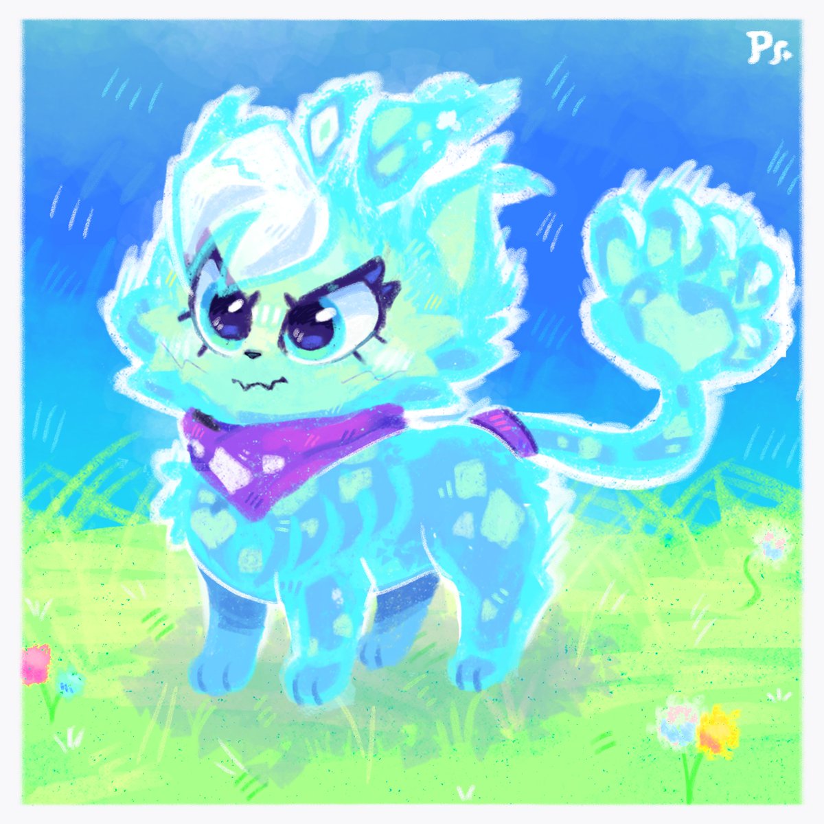 Paperflows51213's tweet photo. Elemental cat or something https://t.co/N2cGenYx22