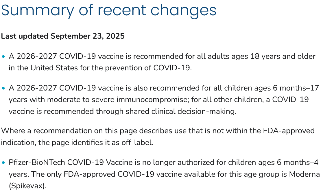 CyFi10's tweet photo. NEW from US CDC

"A 2026-2027 COVID-19 vaccine is recommended for all adults ages 18 years and older in the United States for the prevention of COVID-19."

https://t.co/ao3oPKx7sc https://t.co/if1p1Dd7Ii