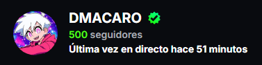 DMACARO_'s tweet photo. 500 seguidores en Kick!
La meta será llegar 1000 antes de que termine la serie #dedsafio4 #dedsafiominecraft #dedsafio https://t.co/fB7bfDbFYg