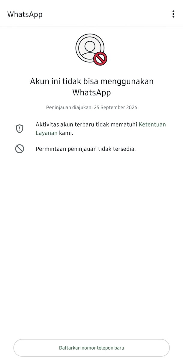 RidhoooYu's tweet photo. Minta tolong dong siapapun yang bisa bantu balikin akun WhatsApp gua yang ke blokir gini.
apakah masih bisa balik lagi?🙏 https://t.co/JQ0GKDycX8