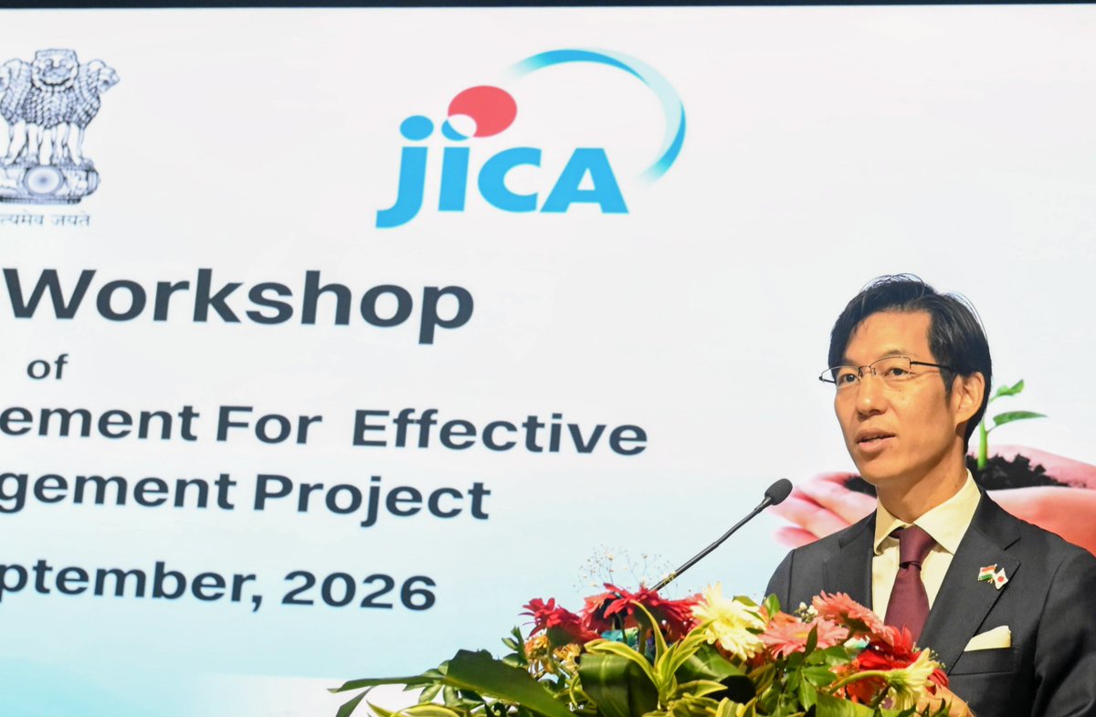 EnvironmentPib's tweet photo. Union Environment Minister launches Workshop on ‘Capacity Enhancement for Effective Forest Mgmt Project’, in collabn with JICA, in New Delhi

Focus on Region-specific Capacity-building Modules reflecting Local Knowledge &amp; Challenges: Sh. @byadavbjp 

📝 https://t.co/seRDLF2C6U https://t.co/yKLstMd2ub