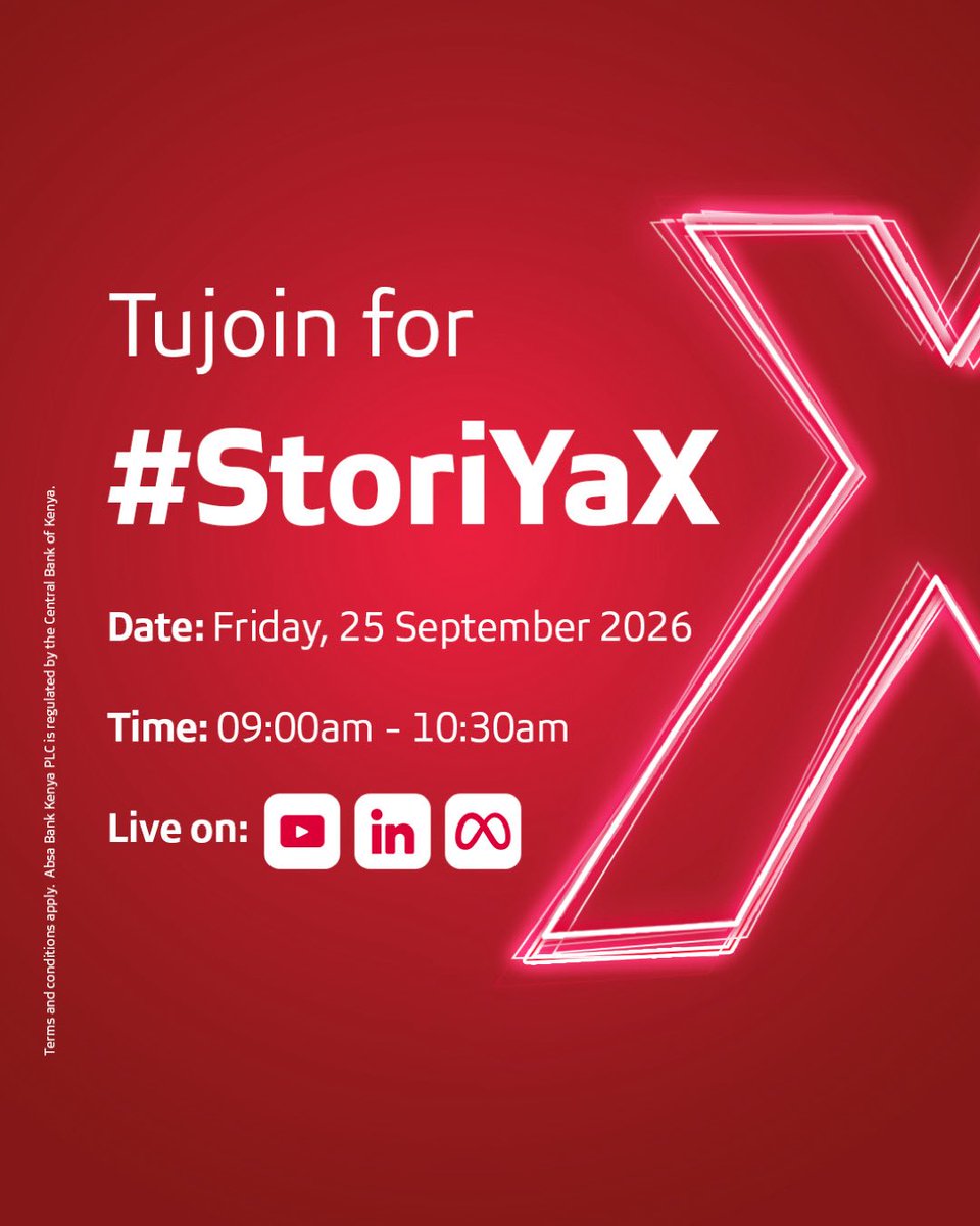 AbsaKenya's tweet photo. Join us live: https://t.co/KdDMiBYEhE

#FindmyX #StoriyaX https://t.co/uJAPQ5YQPe