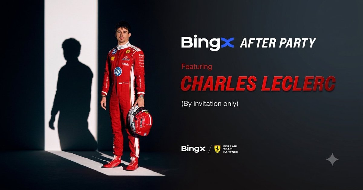 crytonews_en's tweet photo. Singapore, prepare for an unforgettable night! 🏎️🔥

On Oct 7 at Zouk Capital, an exclusive group of BingX guests will get a rare chance to meet Scuderia Ferrari HP driver Charles Leclerc up close.

An extraordinary encounter with a true racing icon. Presented by BingX.

🚀 Join BingX for exclusive VIP experiences:

https://t.co/j4SCQXaImI

⚡ Referral Code: 5COR5C

#BingX #CharlesLeclerc #ScuderiaFerrari #ZoukCapital #SingaporeGP