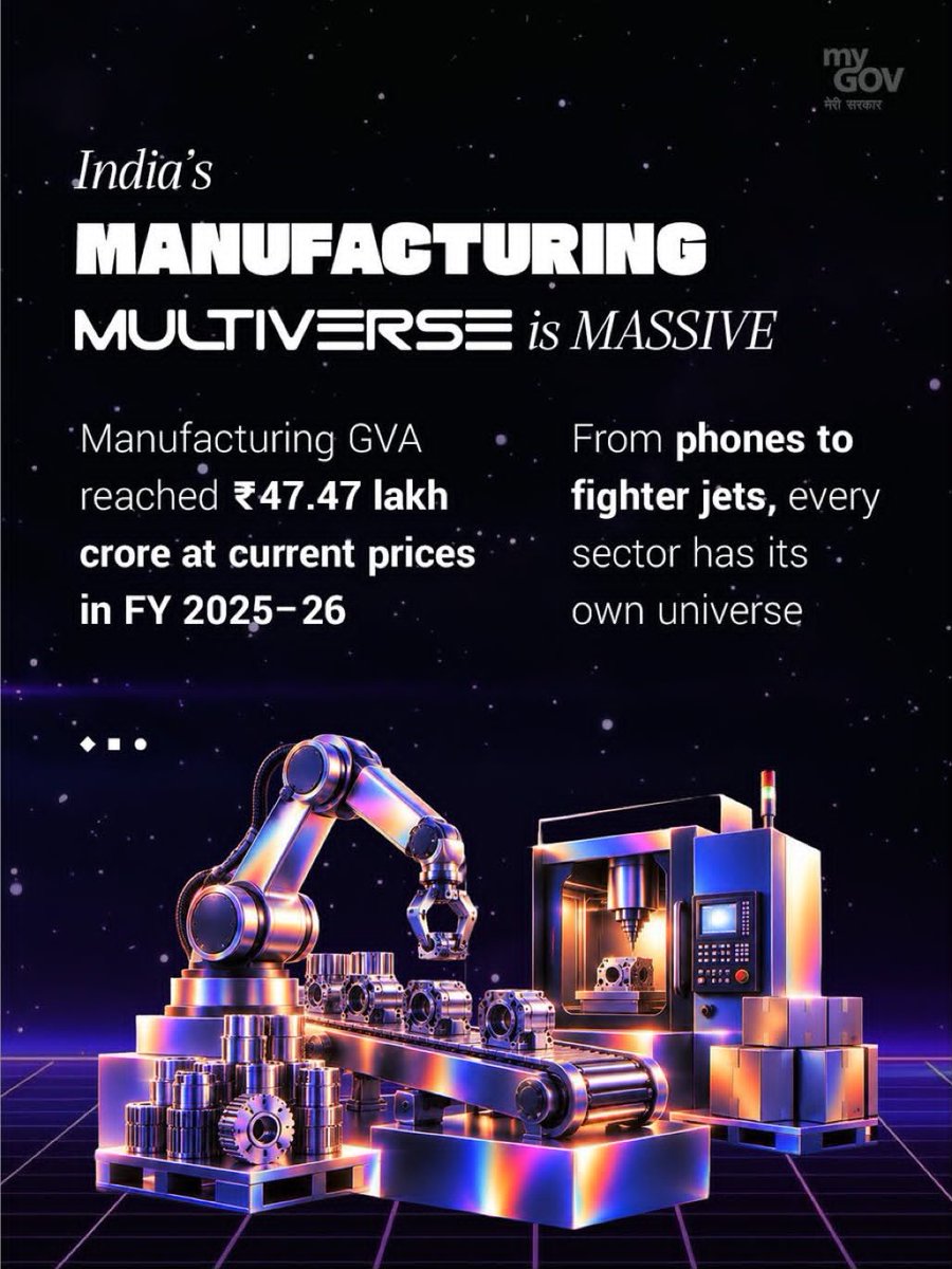 Gupta_vijender's tweet photo. Multiverse of Make in India Madness!

From smartphones to semiconductors, from electronics to advanced manufacturing, India is building a universe where every sector is unlocking new possibilities.

Under the visionary leadership of Hon’ble Prime Minister Shri @narendramodi Ji, Make in India is transforming India into a global manufacturing powerhouse.

#12YearsOfMakeInIndia