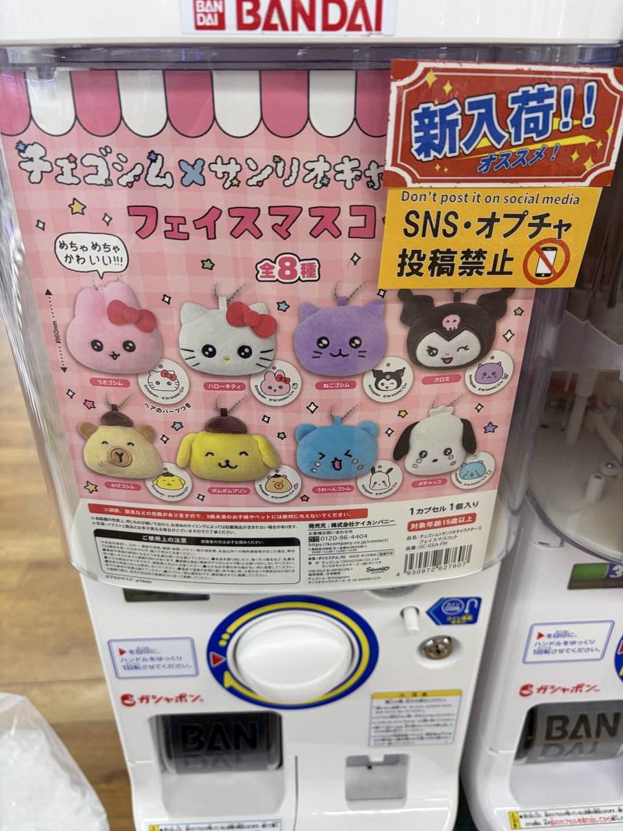 cranegame_mebs's tweet photo. 【ガチャガチャ入荷情報】

是非回しにご来店ください⁽⁽ ◟(∗ ˊદ` ∗)◞ ⁾⁾
#万代書店
#ガチャガチャ
#クレーンゲーム倉庫
#スヌーピー
#THEDIG
#非常ボタン
#チェゴシム
#サンリオ https://t.co/SV5Fj6o1dc