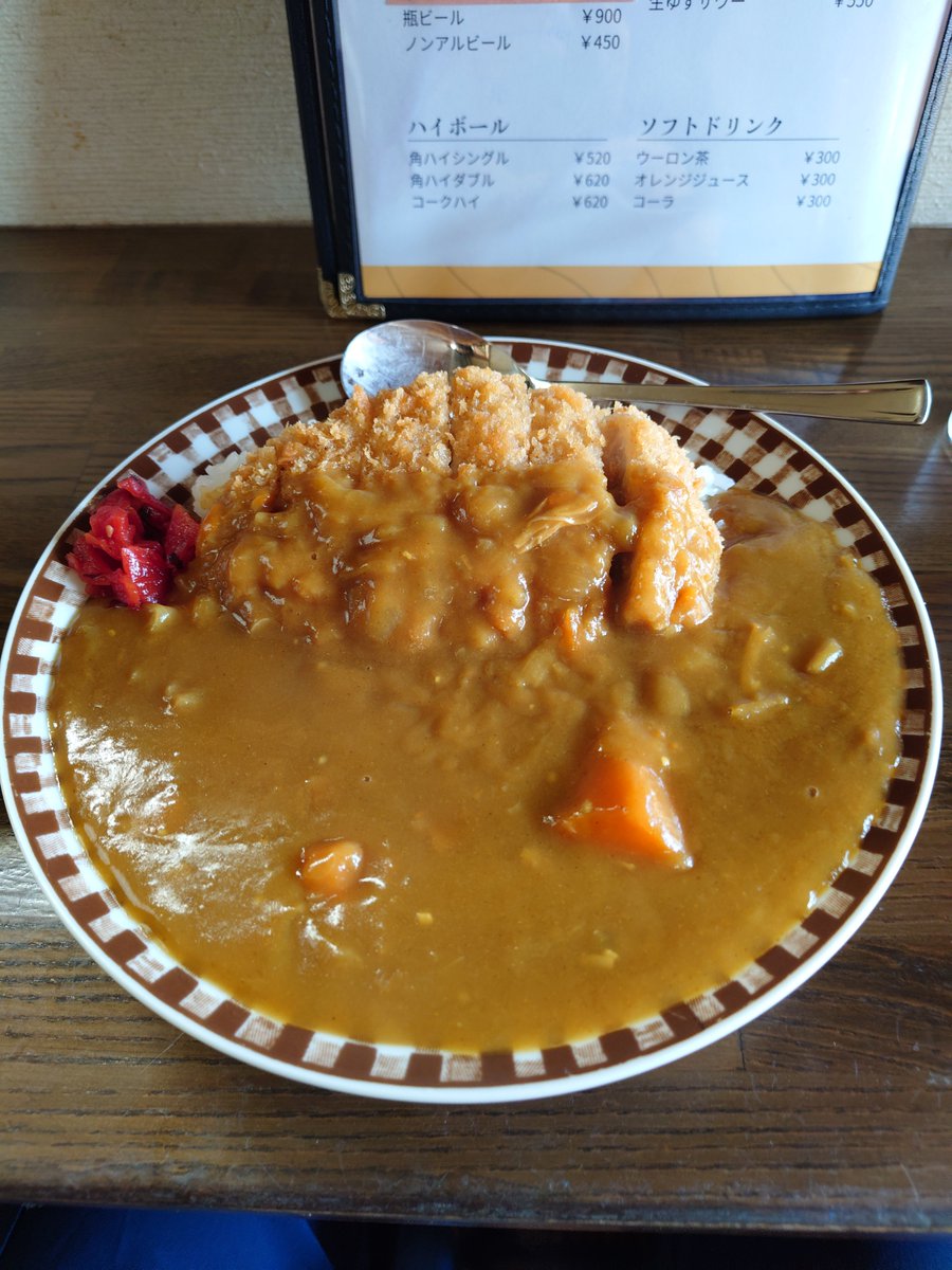 apuchanlife's tweet photo. さて、羽田へ
職場近くの、私のパワースポット、定食みやこでカツ（勝つ）カレー摂取

これを食べてから、最近お馬さんの調子が爆上がり✊

貯まったJREポイント600ポイントを1550円するグリーン車に交換し、お得に🤗
そして明日はめちゃめちゃ働くので、帰りは新幹線かな😅 https://t.co/4v1yzxJEFs