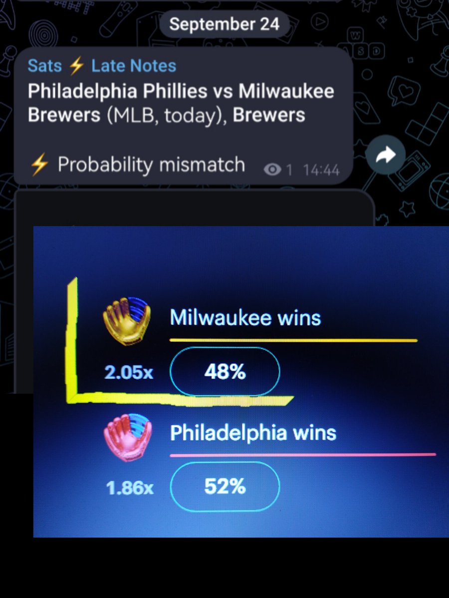 betmeteor's tweet photo. As expected in Philadelphia, where the probability didn't look right

Philadelphia Phillies vs Milwaukee Brewers - 1:5 (MLB) https://t.co/gnRWwkrj55