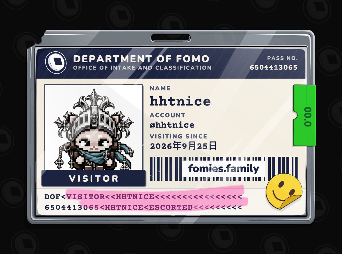 hhtnice's tweet photo. visiting the department of fomo. no case yet. must be escorted at all times. @FomiesNFT https://t.co/TNjgxst4sp