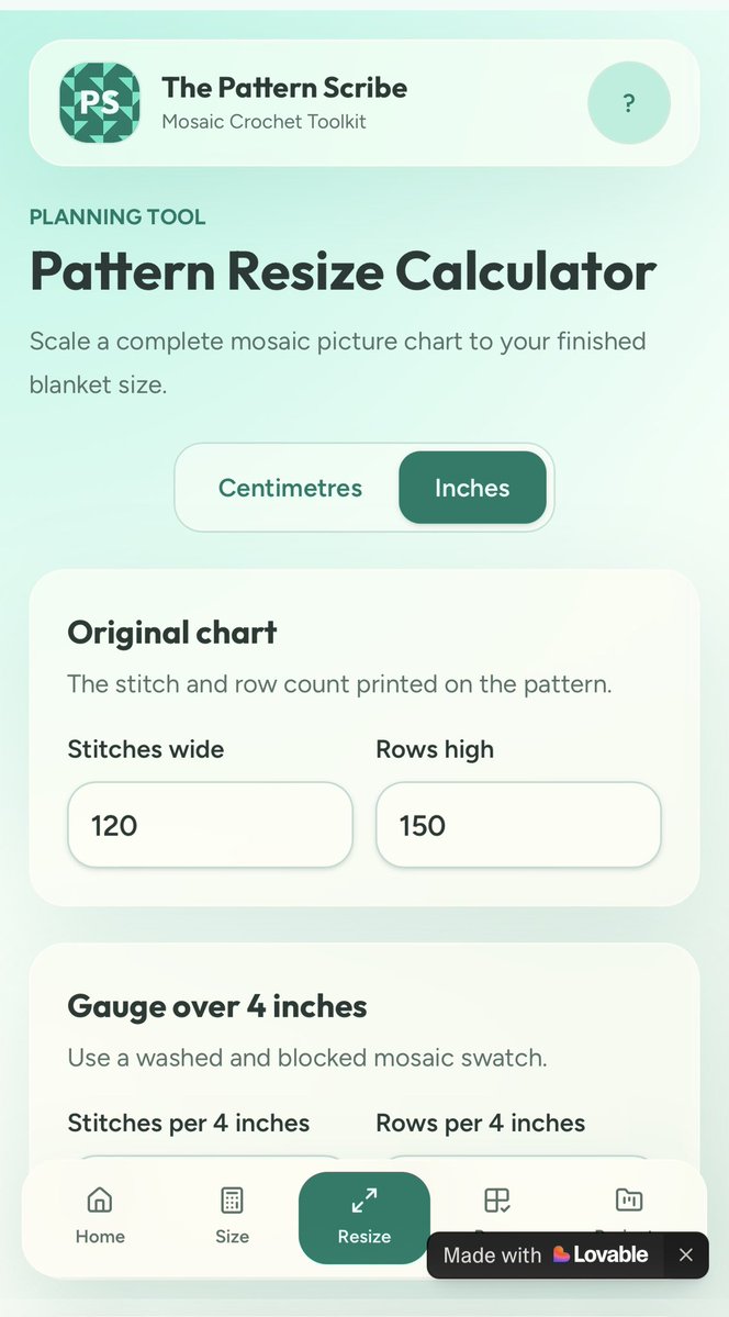 APatternScribe's tweet photo. The Mosaic Crochet Toolkit helps you:
✓ Track your rows
✓ Calculate yarn amounts
✓ Work out gauge & finished size
✓ Save projects
✓ Upload your own pattern PDFs
Use it free here:
https://t.co/ThwGnimN2v
#MosaicCrochet #Crochet #CrochetTools #ThePatternScribe https://t.co/SVpBOy1qe7