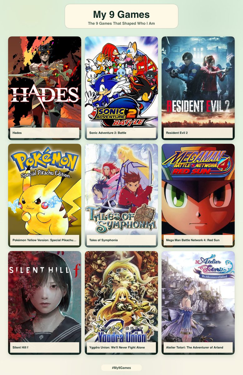 StareliaYumera's tweet photo. The 9 games that shaped me 💙🌠

I could spend days refining this list and never end up on 9 that are fully accurate. Each of these games strongly define aspects of how I've grown to appreciate games, media, my own feelings, and the world around me over time. https://t.co/wYYvTRbyIR
