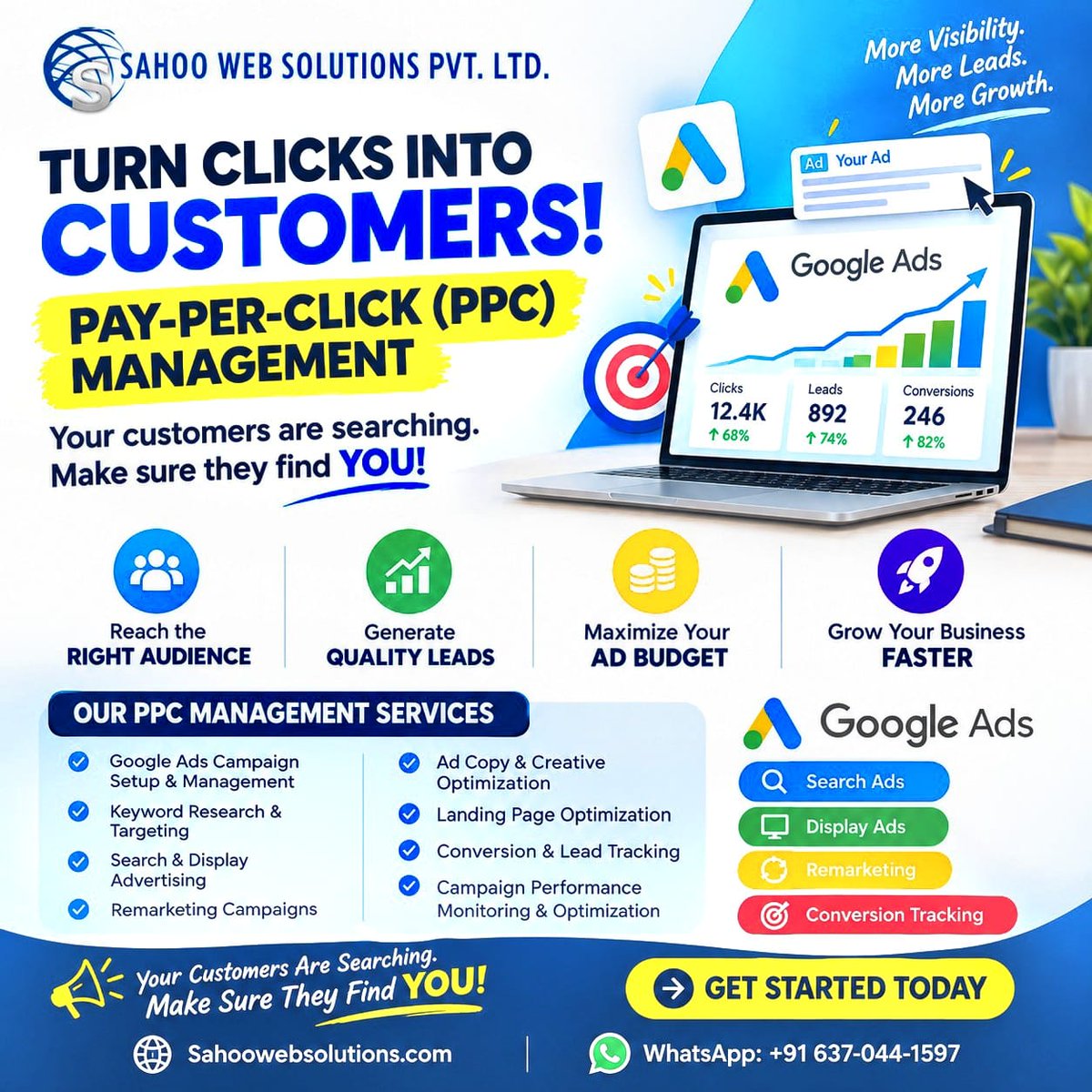 theofficialsws's tweet photo. 🚀 GET MORE LEADS. REACH THE RIGHT CUSTOMERS. GROW FASTER.
 
Your potential customers are searching on Google right now.
But are your ads reaching them at the right time?
 
With Pay-Per-Click (PPC) Management, we help businesses reach high-intent customers https://t.co/lMziitGdAb