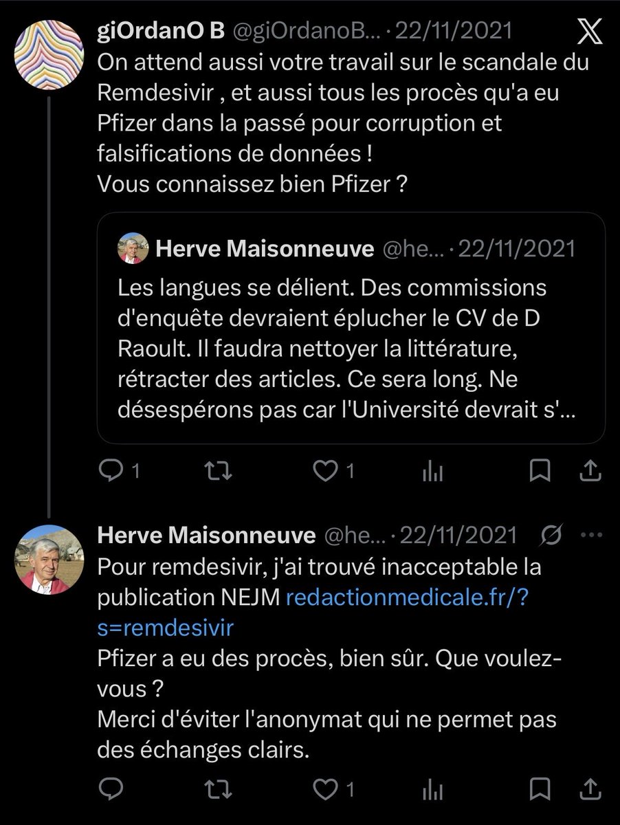french_report78's tweet photo. Regardez ce qu’il répondait à un twittos qui l’interpellait au sujet de Pfizer en 2021 : https://t.co/59b1jnoZ42