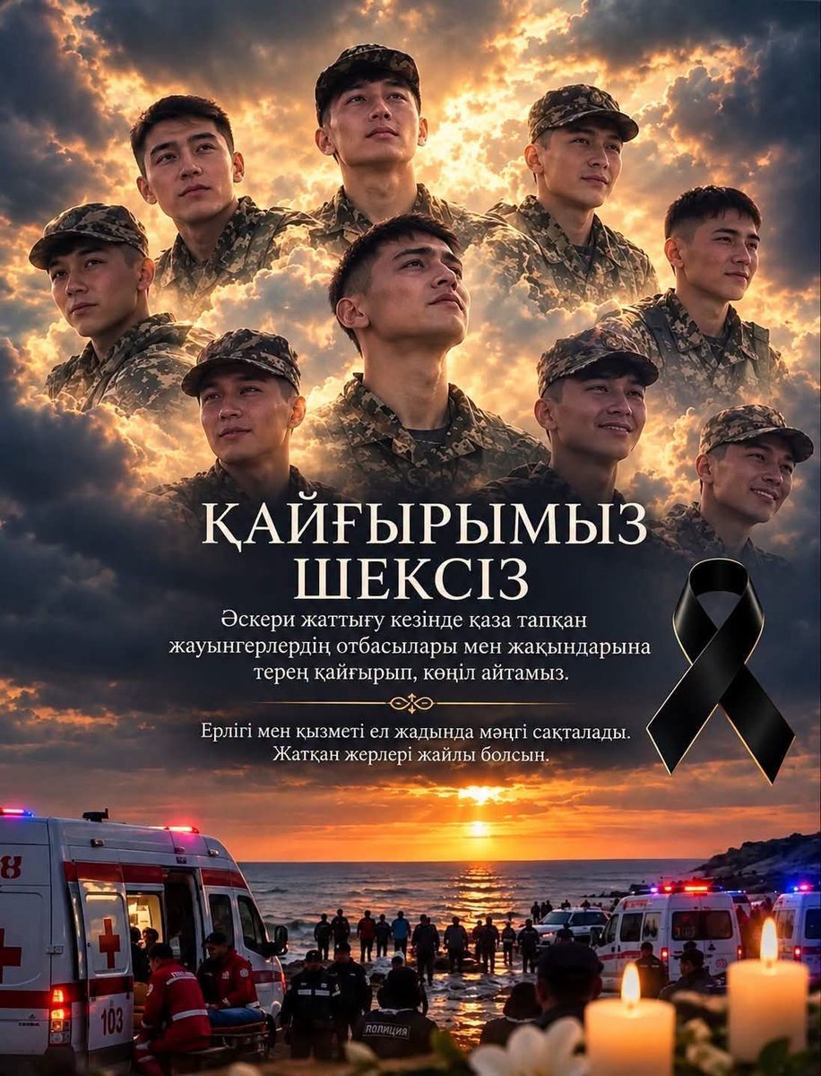 _0rkun's tweet photo. BAŞIN SAĞOLSUN TÜRK DÜNYASI!

Hazar’ın sularında yitirdiğimiz 12 Kazak Türk'ü askerimizin acısı yalnız Kazakistan’ın değil, bütün Türk dünyasının acısıdır. Hayatını kaybeden kahraman askerlerimizin ailelerine ve kardeş Kazakistan'a sabır ve başsağlığı diliyorum.Ruhları şad olsun. https://t.co/MLJGEzNXZj