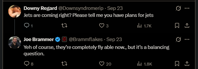 AirwingMarine's tweet photo. Scale alone makes this very interesting to me.  The speed of most jets means they would only be over the Combat Zone circle for like 7-10 seconds at most😄

Now add in bombs.  For the love of god I don't need any more explosives LOL.  Between mortars, arty trucks, rocket helis...  Fighting in the trenches is a tough enough on my ears as it is.

I'll take an AC-130 though...  That would be fun.