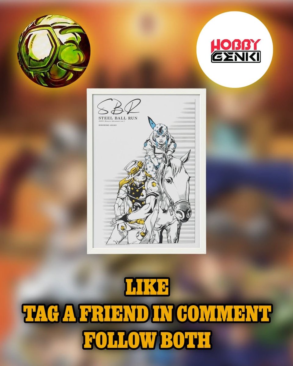 PART7Confirmed's tweet photo. GIVEAWAY - IN CELEBRATION OF PART 7 RELEASING TODAY!!! 

Entry rules: 🏇
- Follow @HobbyGenki &amp; @PART7Confirmed 
- Like &amp; Retweet this post
• Deadline: (Oct  2, 2026)

Y’ALL GOT THIS, AND THANK YOU!!! #jojo_anime #SteelBallRun https://t.co/v497xgUFVW