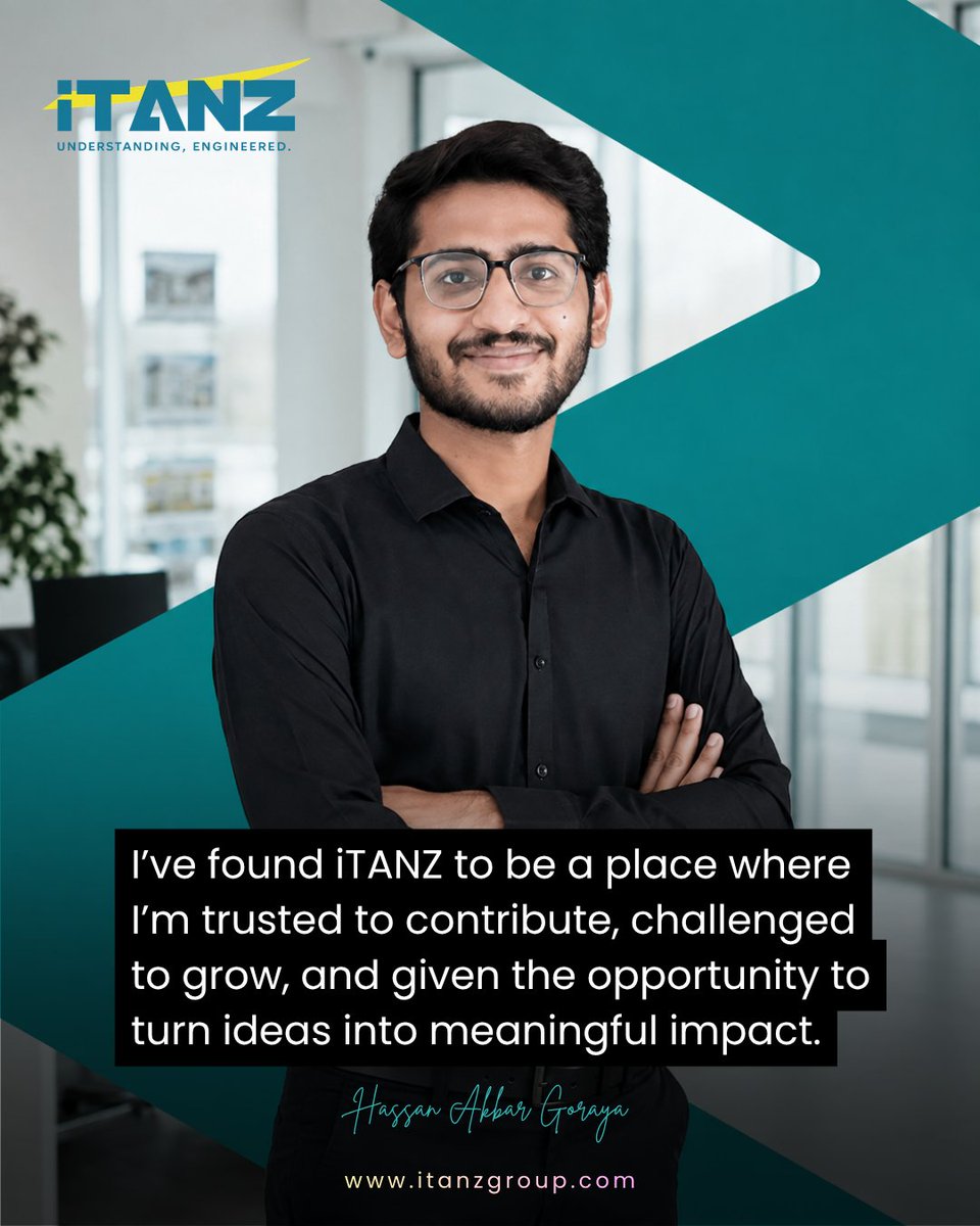 ItanzPakistan's tweet photo. The strongest technology brands are built by people trusted to contribute, grow and create impact.

At #iTANZ, visionary leadership means turning individual potential into stronger collective capability.

Explore Life at iTANZ + Careers:
https://t.co/aL9a3F9QJr https://t.co/yMozQ5YVfM