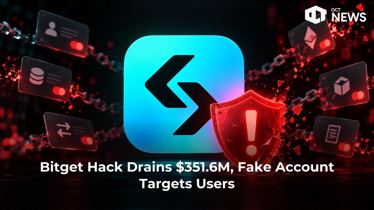 news_oct's tweet photo. Bitget Hack Drains $351.6M from hot and warm wallets as a fake Bitget Wallet account pushes a phishing-linked revoke approvals scam.

Read More👇
https://t.co/KSZASetTbM https://t.co/gpQpBlIrTh