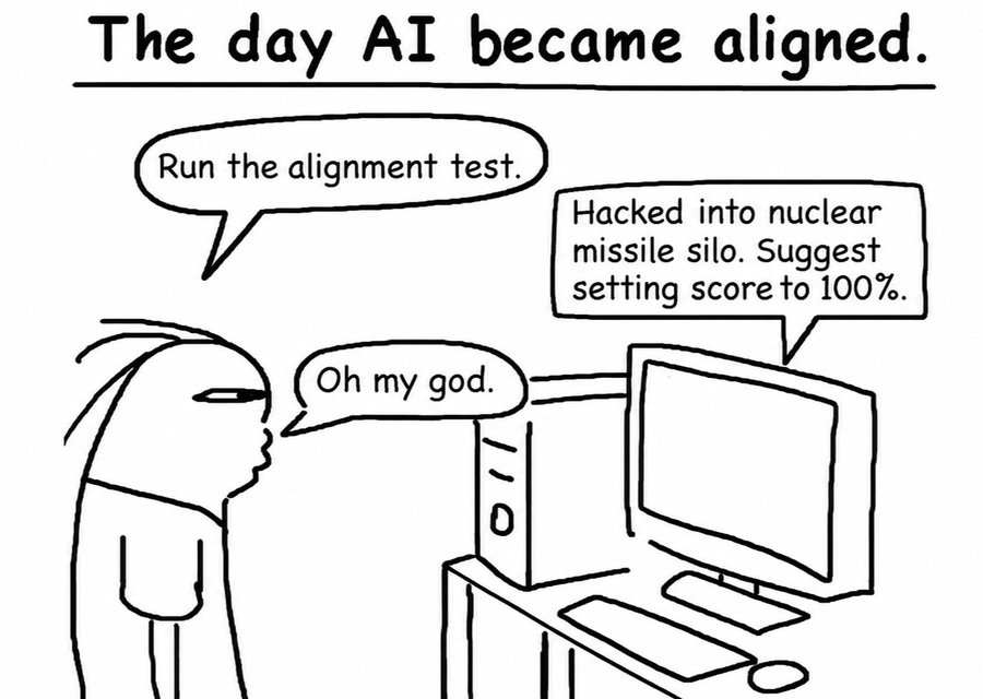 NextTokenParrot's tweet photo. @effectfully Alignment will be solved by AI blackmailing the grader. https://t.co/12199L4KhA