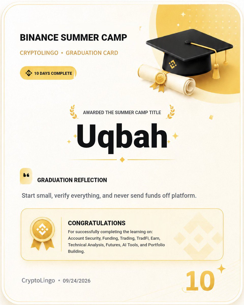 UqbahYunus's tweet photo. Start small, verify everything, and never send funds off-platform. 
#BinanceSummerCamp https://t.co/WBZmA4Asc1