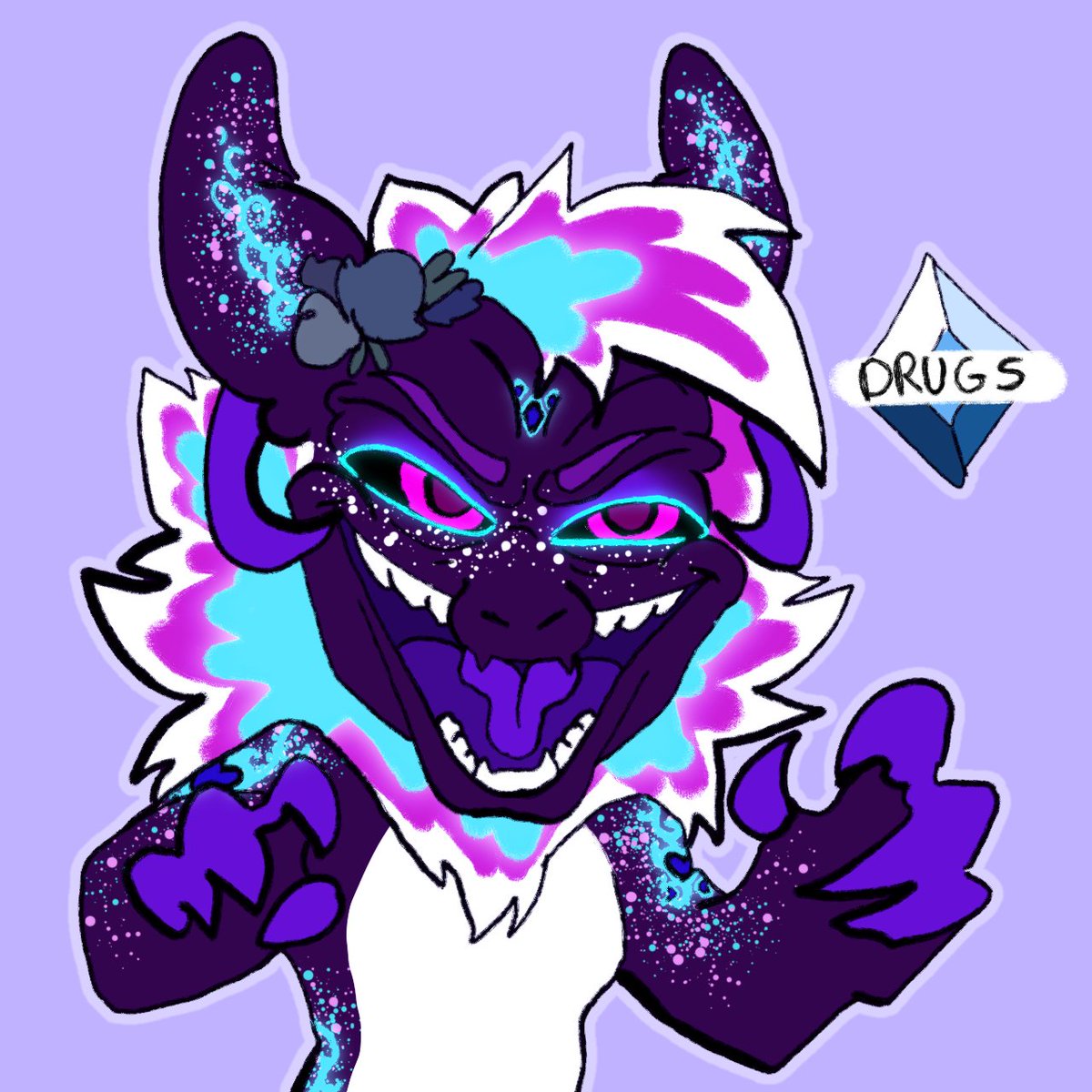 SapphoidArts's tweet photo. Forgot the cyan around the eyes. My bad lol https://t.co/8DPokUGeAb