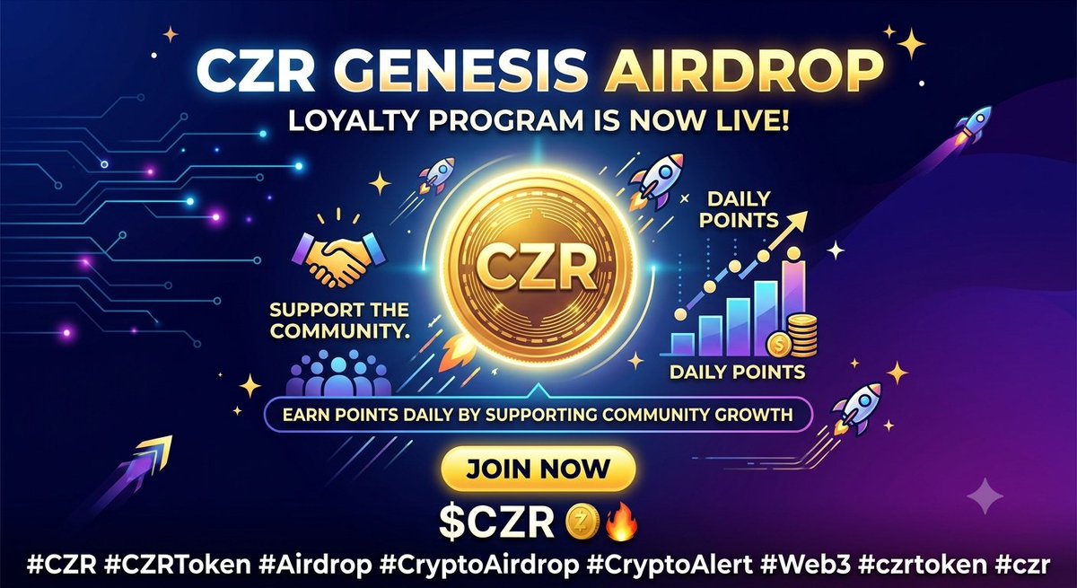 Shuvo080946's tweet photo. 💡 Why you should join right now:
1️⃣ Daily Rewards: Earn points every day by completing simple community tasks.
2️⃣ Early Advantage: Get in early and maximize your $CZR tokens.

#CZR #CZRToken #Airdrop #CryptoAirdrop #CryptoAlert #Web3 #LoyaltyProgram #EarnCrypto #czrtoken #czr https://t.co/j8phLlHOdH