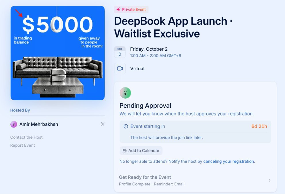 kopX_drop's tweet photo. DeepBook App is coming 👀

@DeepBookonSui public reveal is set for Oct 1 with @EmanAbio, featuring the new app + market demo.

There’s also a $5K trading balance giveaway in the $DEEP room.

Joined the waitlist? Check your inbox 👀 https://t.co/SivogAxGQY