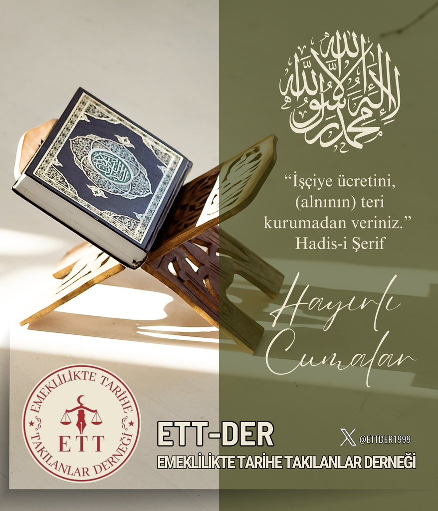 ETTDER1999's tweet photo. Adaletli olmak sadece bir erdem değil, 
kul olmanın ve insan kalabilmenin en temel şartıdır. 

Zulmün uzak, adaletin ve huzurun hâkim olduğu bir dünya duasıyla... 

Mübarek Cuma gününüz hayırlara vesile olsun. 🇹🇷

“Emeklilikte Tarihe Takılanlar Derneği”

@KademeFed 
@ETTDER1999
@EmekDerResmi
#KademeVaktiGeldi