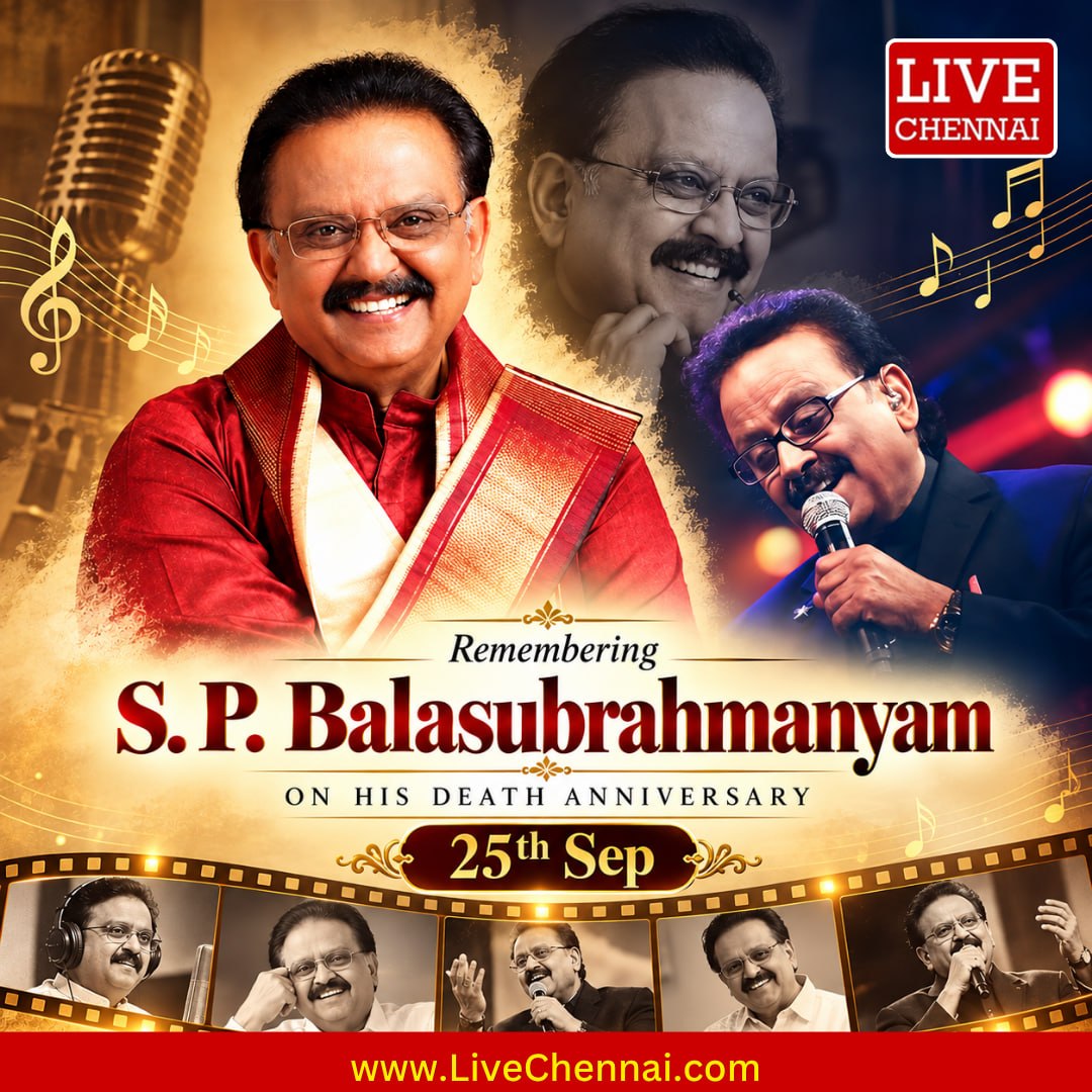 Live_Chennai's tweet photo. SP Balasubrahmanyam Death Anniversary: Remembering the Legendary Singer and His Evergreen Voice
https://t.co/Aag2kwui5k
#SPBalasubrahmanyam #SPB #SPBForever #SPBDeathAnniversary #SPBMemories https://t.co/jR8V9YIlSd