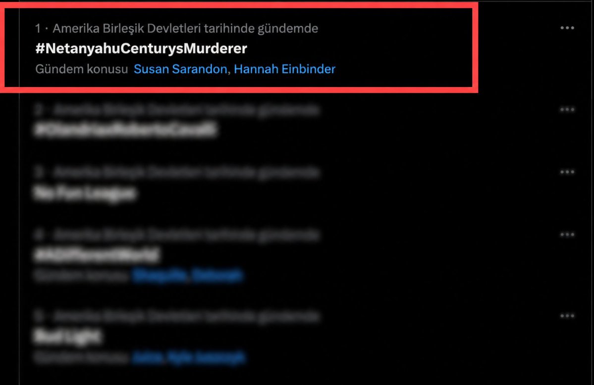 trthaber's tweet photo. Katil Netanyahu’nun BM Genel Kurulu'na katılmasına ve konuşmasına tepki yağdı.

Dünya gündemine giren #NetanyahuCenturysMurderer etiketi, ABD'de en çok konuşulan başlıklar arasında ilk sıraya yükseldi.

Paylaşımlarda Cumhurbaşkanı Erdoğan’ın Gazze mesajlarına da yer verildi. https://t.co/ysnNs1ui3y