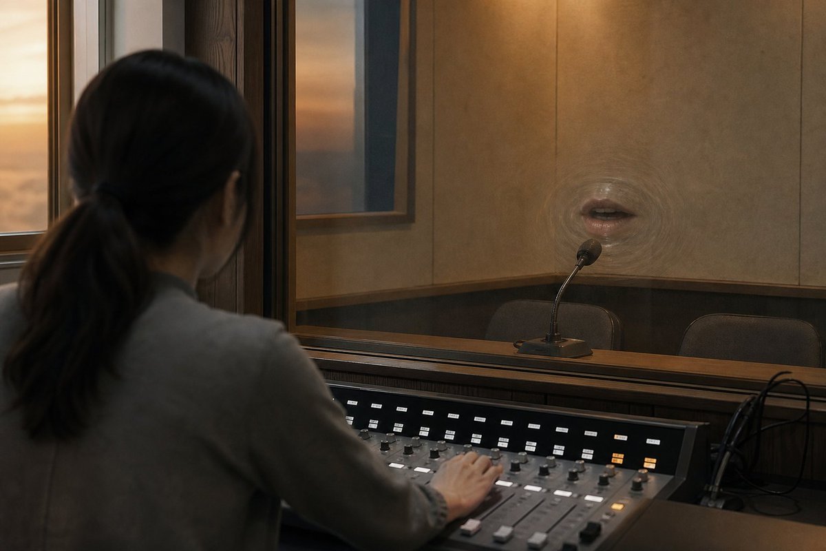 mobarakaidan's tweet photo. マイクを切ったあとも、防音ガラスの向こうで出演者の口だけが喋り続けていた。やがて声はスピーカーを必要としなくなる。金曜日の長編創作怪談。
https://t.co/sbNoBBuanT
#百物語 #怪談 #長編怪談 #声の怪異 #ラジオ局 https://t.co/Q2aGThJkpm