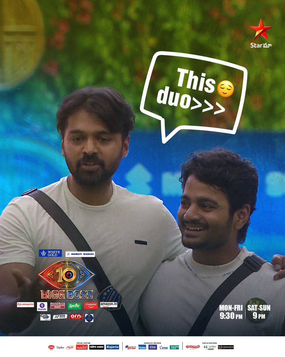 StarMaa's tweet photo. Veelliddari Vibe: 💯
Entertainment Level: 💯

Watch #BiggBossSeason10Telugu Mon - Fri 9:30 PM, Sat &amp; Sun 9 PM on #StarMaa &amp; Stream 24/7 on #JioHotstar https://t.co/BFlBVrh1TV