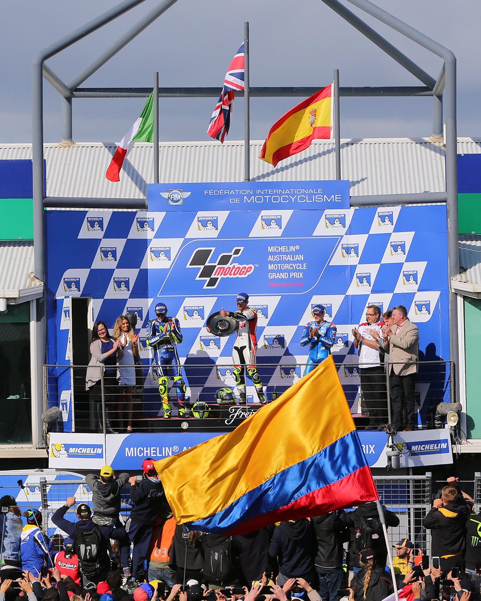 ausmotogp's tweet photo. THE LEGENDS OF PHILLIP ISLAND: Cal Crutchlow 🇬🇧
[Island Wins: 2016] 🏆

Cal Crutchlow etched his name into Phillip Island folklore with a superb victory at the Australian Motorcycle Grand Prix in 2016. After moving into contention early, the LCR Honda rider inherited the lead when Marc Márquez crashed out and produced a flawless ride to keep Valentino Rossi at bay, claiming his second MotoGP™ win and becoming the first British rider to win a premier-class in the modern era. 

His 2016 masterclass remains one of the Island's most memorable MotoGP™ victories, ensuring his status as a true Phillip Island legend. 🌟

#AustralianGP #MotoGP