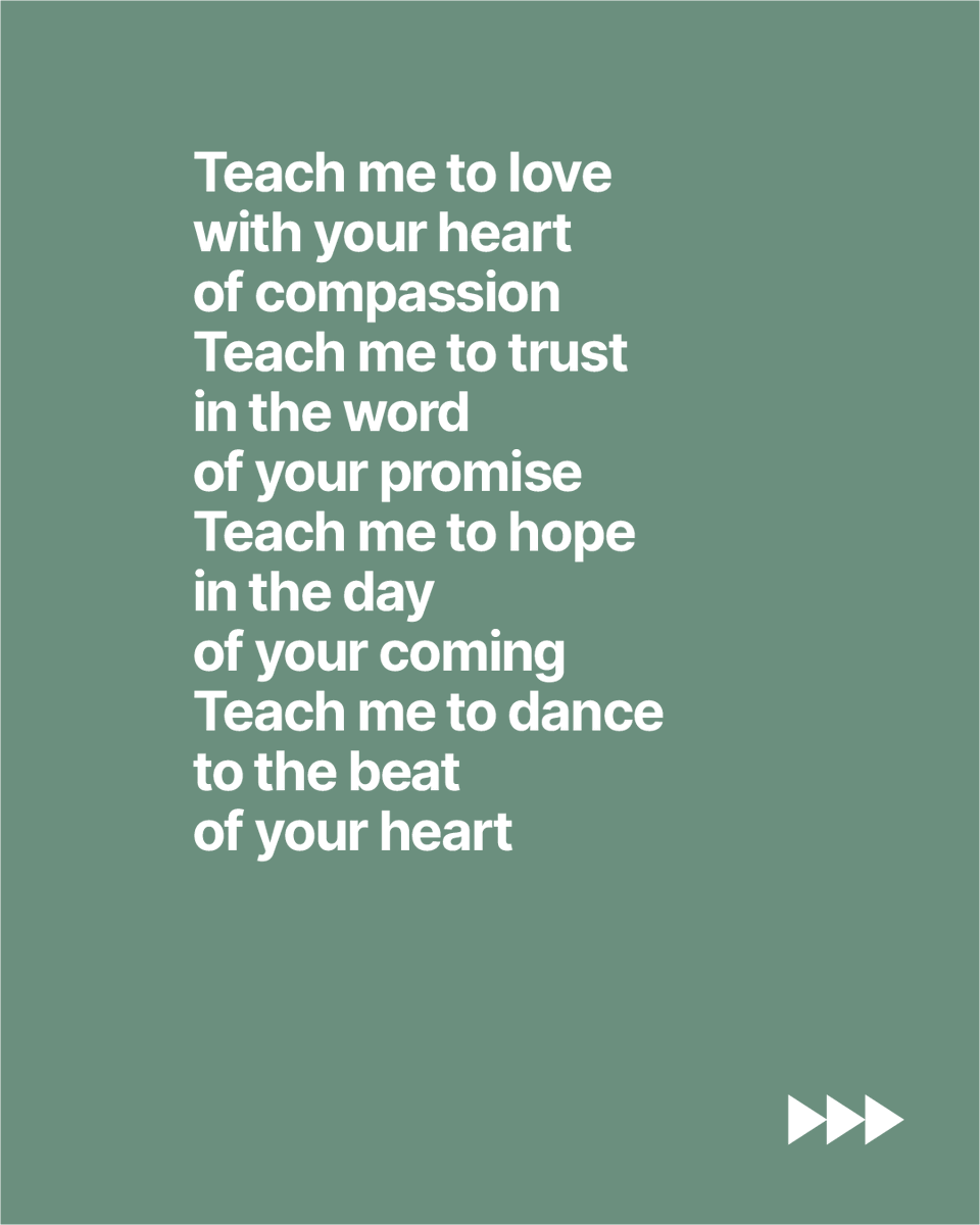 MakeWayMusic's tweet photo. Let all my movements express
A heart that loves to say ‘yes’
A will that leaps to obey you
Let all my energy blaze
To see the joy in your face
Let my whole being praise you
Praise you

Teach me to Dance song resources: https://t.co/PfDBRzn50o

#Worship #GrahamKendrick https://t.co/VeCUCpiu4O