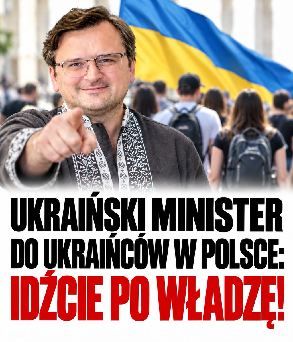 PUsiadek's tweet photo. Ukraiński minister do Ukraińców w Polsce: Zostańcie tam i idźcie po władzę!

Dmytro Kułeba kierował ukraińskim MSZ w latach 2020-2024. Na swoim kanale na YouTube zwrócił się do rodaków mieszkających za granicą.

Że jeśli już zdecydowali się zostać, mają iść do polityki, stać się siłą polityczną i zająć wpływowe posady. A wszystko po to, żeby rządy krajów, w których żyją, nigdy nie mogły zrobić niczego, co nie odpowiada interesom Ukrainy.

Chodzi o Polskę, a także inne kraje Europy.

Kułeba nazwał też cel długofalowy. Chce, żeby w ciągu najwyżej 30 lat premierem albo prezydentem któregoś z państw europejskich została osoba o ukraińskich korzeniach. Wymienił też ministrów, przewodniczących parlamentów i prezydentów dużych miast. 

W Polsce mieszka około 1,5 mln obywateli Ukrainy. Według badania Uniwersytetu Warszawskiego 26 procent z nich aktywnie zabiega o polski paszport, a kolejne 28 procent to rozważa.

Ci ludzie nie mogą dostać polskiego obywatelstwa!

Musimy wprowadzić lepsze zasady nadawania polskiego obywatelstwa. To powinna być wyjątkowa nobilitacja.

Polską polityką mają kierować polscy politycy. Pro