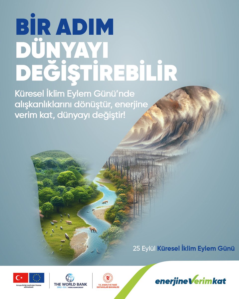 verimkat's tweet photo. Enerji verimliliğine yapılan yatırım, sadece ekonomik bir kazanç değil; aynı zamanda doğrudan bir iklim eylemidir.

Tükettiğimiz enerjiyi daha verimli hale getirerek iklim krizine karşı en güçlü kalkanı oluşturabiliriz.

#EnerjineVerimKat #KüreselİklimEylemi #KarbonAyakİzi #Sürdürülebilirlik