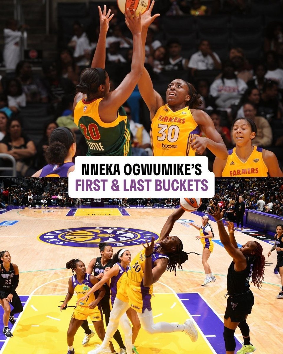 WNBA's tweet photo. The past and the present 💥

Check out Nneka Ogwumike's first bucket in the W and her last basket tonight!

2026 Postseason Push | @DKSports | #WNBASeason30 https://t.co/UMrbgDQ096