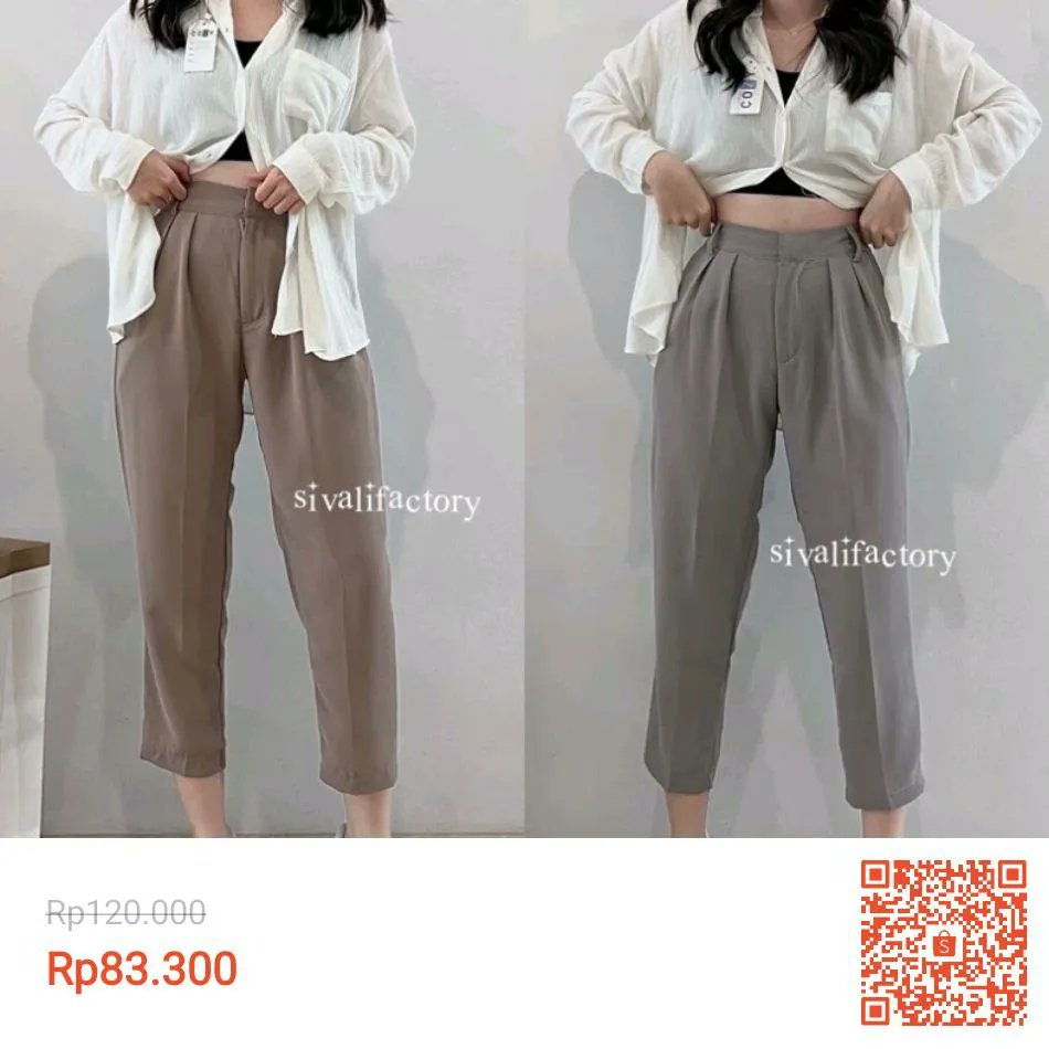 JasonTurneuiyu's tweet photo. SIVALI Elika Pants 345/555: celana 7/8 bahan jatuh untuk petite girls, tersedia dalam ukuran jumbo. Nyaman untuk kerja maupun santai, hanya Rp83. 300 di Shopee. https://t.co/spudhQATcb