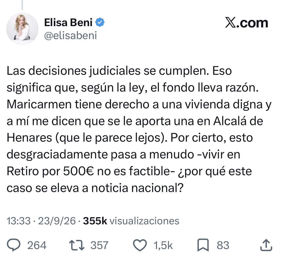 isarnbe's tweet photo. las dos Españas de @elisabeni 

si hay que cumplir la ley para echar a una señora de 87 años se echa… y si NO hay que cumplir la ley para echar a inmigrantes de España se echan.

la cuestión es echar, lo de cumplir la ley ya depende del caso. https://t.co/YHoVfVn8xZ
